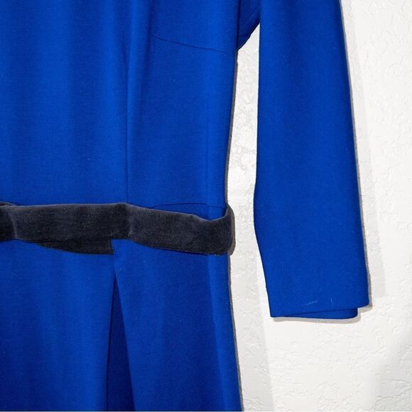 Girls From Savoy x Anthropologie Blue Pleated Ponte Dress Size Medium - Picture 2 of 6